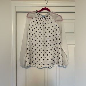 CeCe Floral Long Sleeve Blouse Size Large